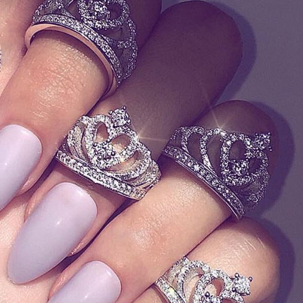 Princess Heart Crown Ring