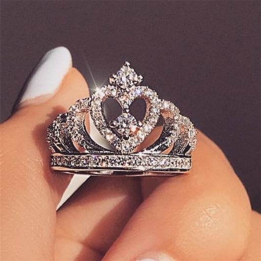 Princess Heart Crown Ring