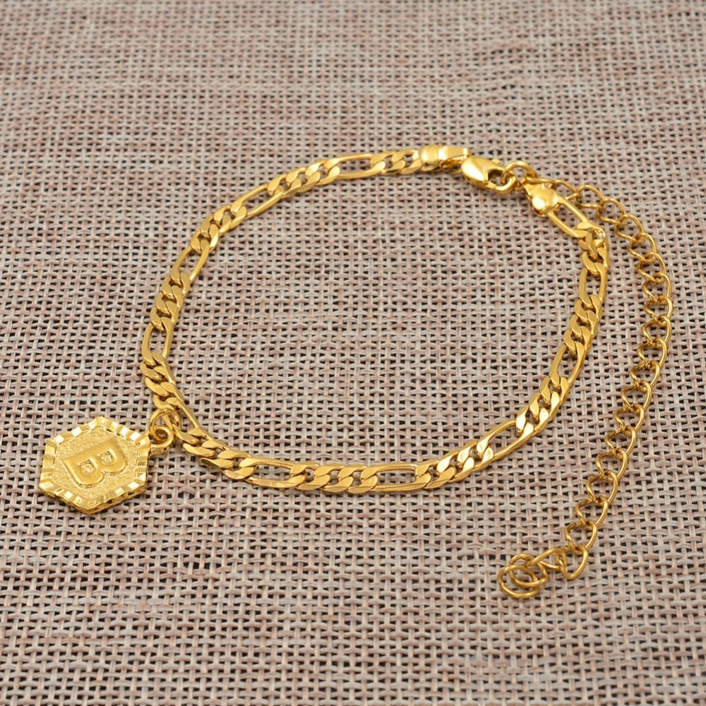 Initial Letter Anklet Chain